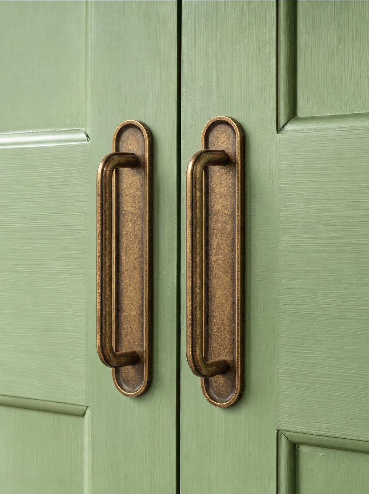 Goo-Ki 2 Pack Zinc Alloy U-Shaped Cabinet Handles, Vintage Drawer Pulls with Backplate for Kitchen & Bathroom Cabinetry