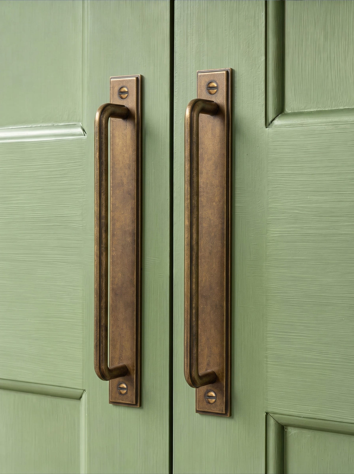 Goo-Ki 2 Pack Zinc Alloy U-Shaped Cabinet Handles, Vintage Drawer Pulls with Backplate for Kitchen & Bathroom Cabinetry