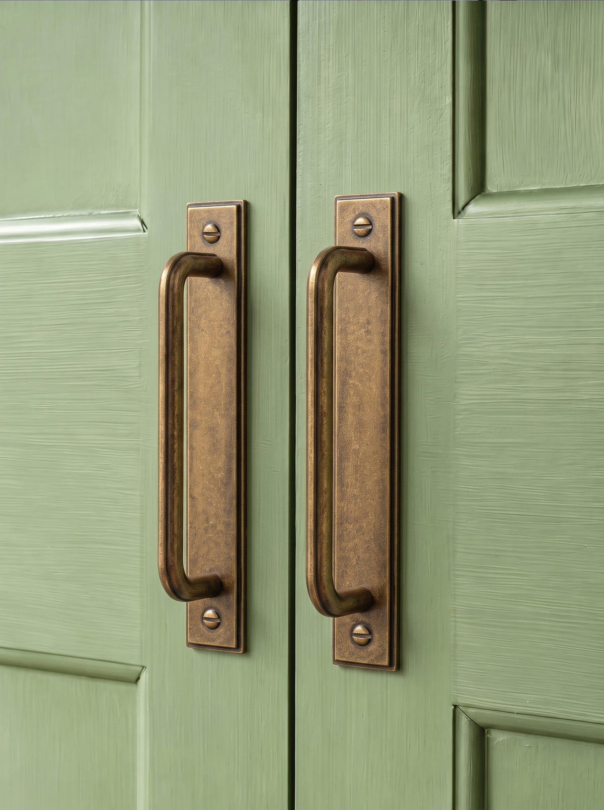 Goo-Ki 2 Pack Zinc Alloy U-Shaped Cabinet Handles, Vintage Drawer Pulls with Backplate for Kitchen & Bathroom Cabinetry