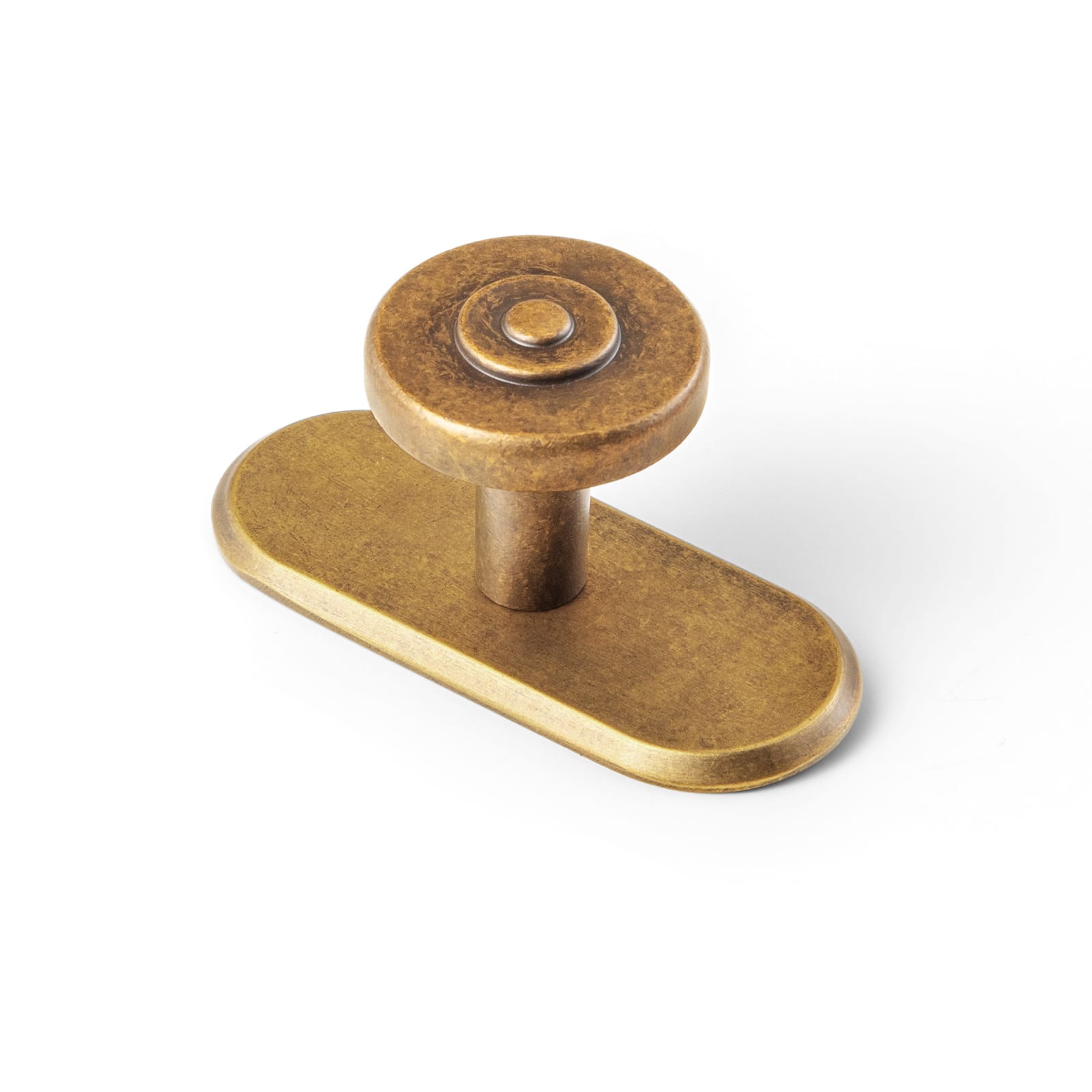 Goo-Ki 2501 / Antique Brass / G021 6 Pack Assorted Shaped Zinc Alloy Cabinet Hardware - Knobs and Back Plates for Stylish Furniture