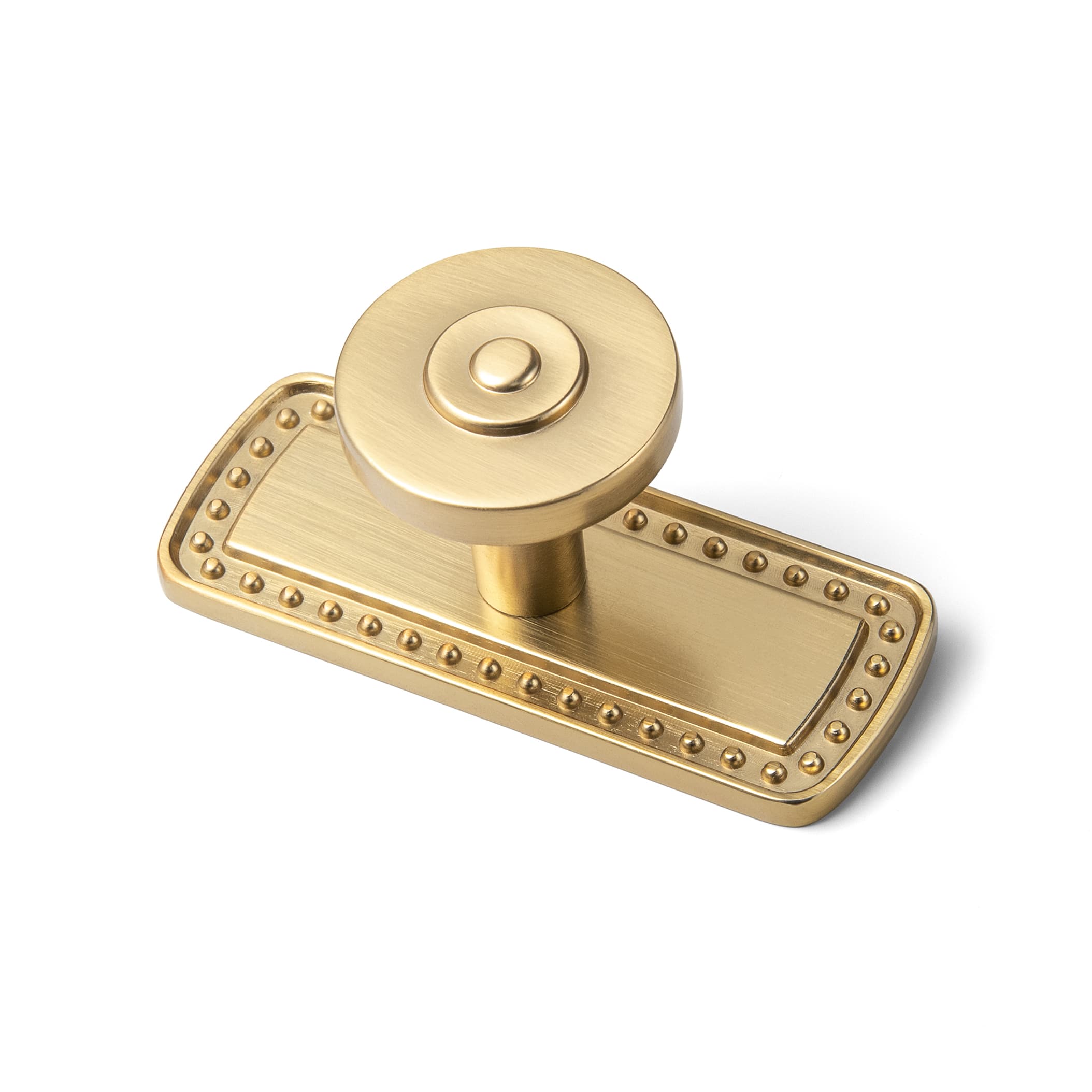 Goo-Ki 2501 / Champagne Bronze / G018 - 6 Pack Assorted Shaped Zinc Alloy Cabinet Hardware - Knobs and Back Plates for Stylish Furniture