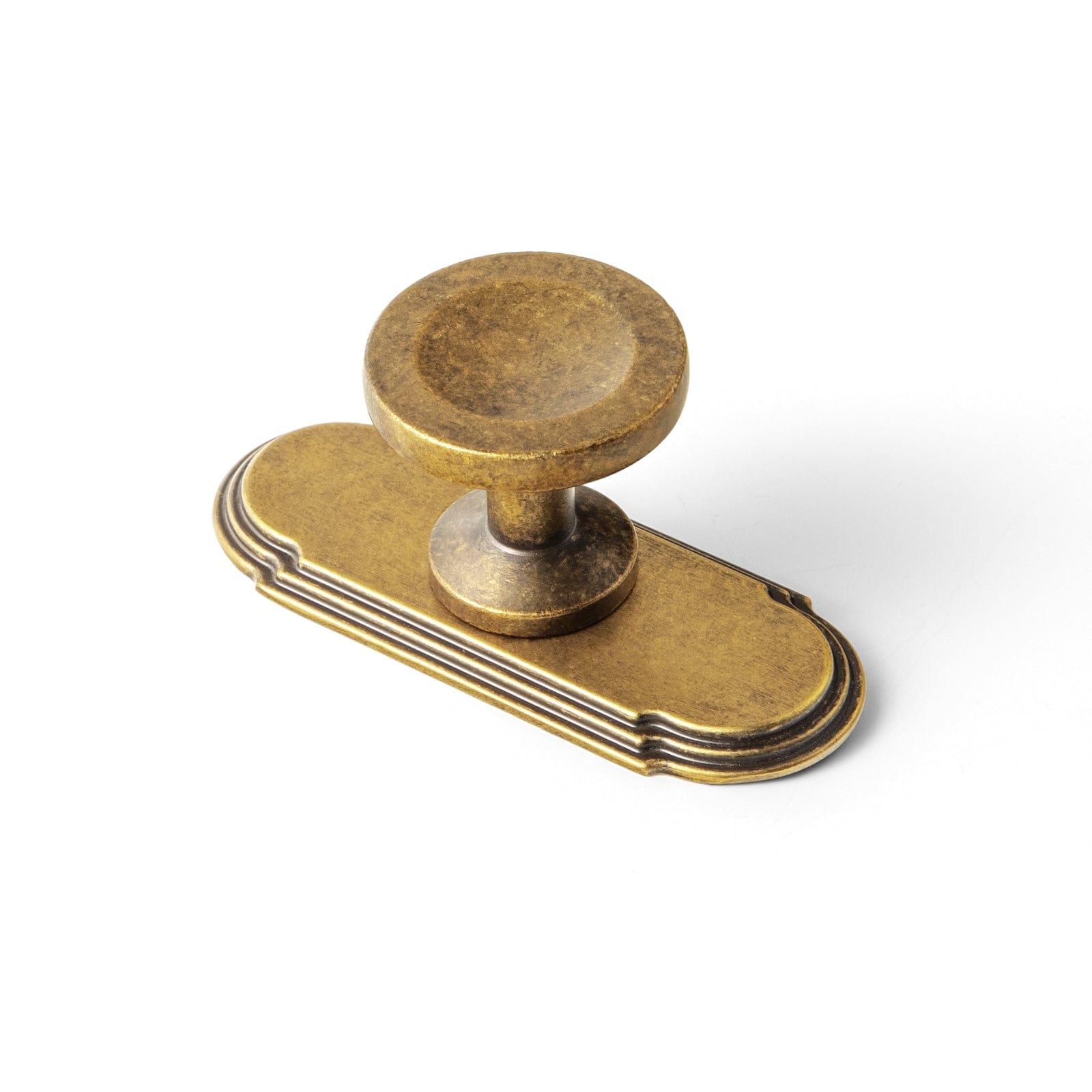 Goo-Ki 2502 / Antique Brass / G014 6 Pack Assorted Shaped Zinc Alloy Cabinet Hardware - Knobs and Back Plates for Stylish Furniture