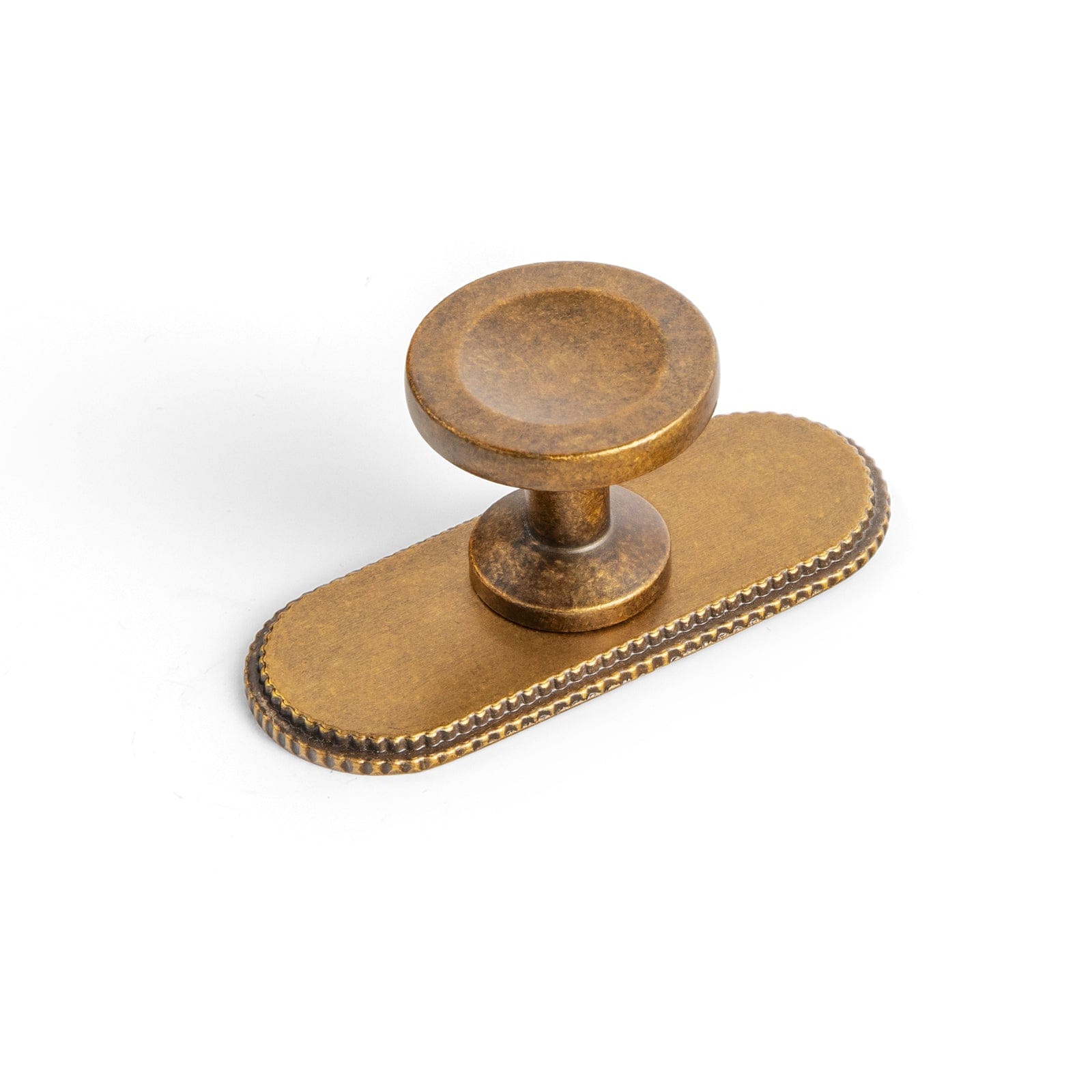 Goo-Ki 2502 / Antique Brass / G019 6 Pack Assorted Shaped Zinc Alloy Cabinet Hardware - Knobs and Back Plates for Stylish Furniture