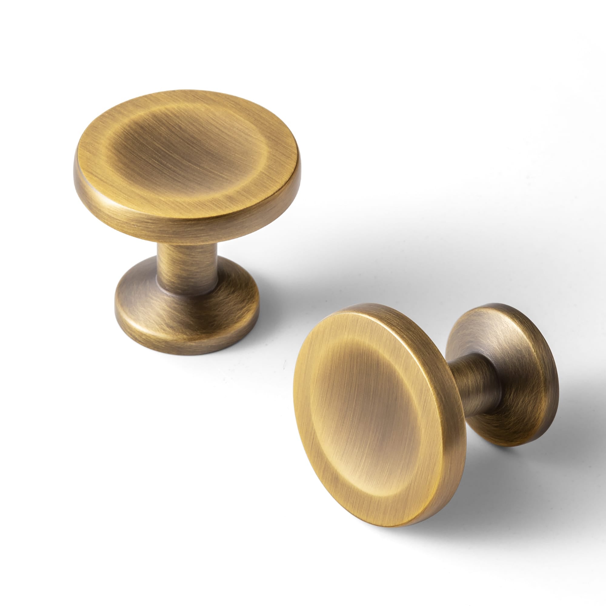Goo-Ki 2502 / Brushed Bronze / No Back Plate 6 Pack Assorted Shaped Zinc Alloy Cabinet Hardware - Knobs and Back Plates for Stylish Furniture