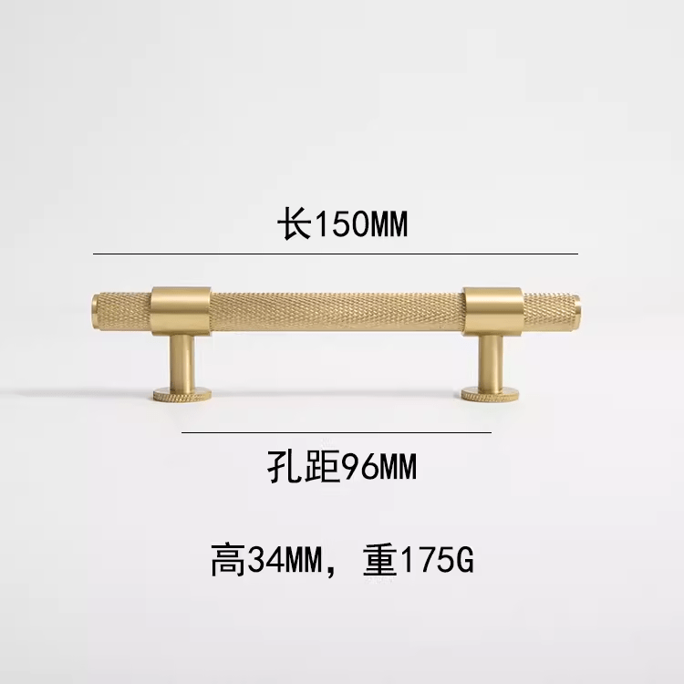 Goo-Ki 3.78'' Hole Center / 2 Pack Italian Style Knurled Closet Door Knob Cupboard Simple Gold Cabinet Pulls