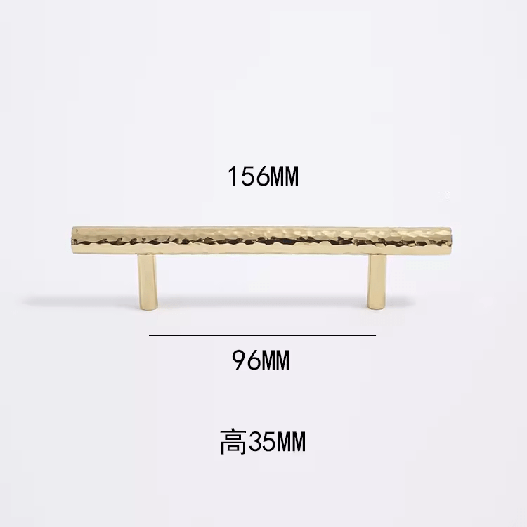 Goo-Ki 3.78'' Hole Center / 2 Pack Light Luxury Hammerline Brass Pulls Drawer Furniture Long Handle