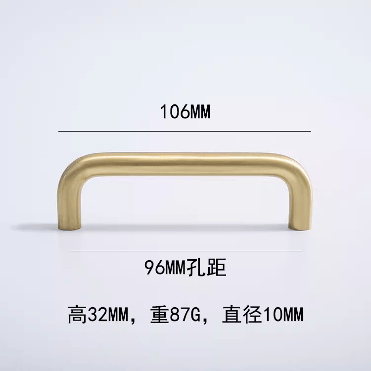 Goo-Ki 3.78'' Hole Center / 2 Pack Solid Brass Cabinet Handle Modern Minimalism Closet Hardware