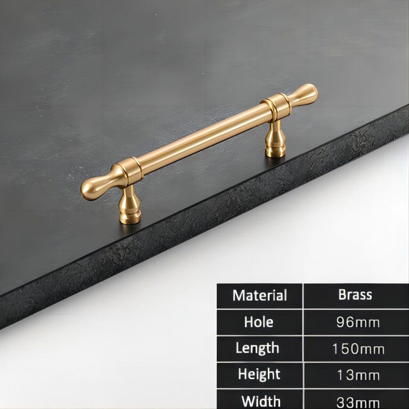 Goo-Ki 3.78'' Hole Center French Style Cabinet Handles Elegant Drawer Pulls Solid Brass Kitchen Hardware 1 PCS