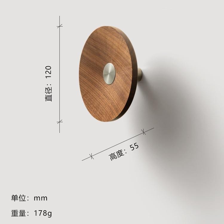 Goo-Ki 304 Stainless Steel + Black Walnut / 120mm / 1 Pack Log & Stainless Steel Ornamental Handles - Oversized Knobs Entryway Clothes Hooks