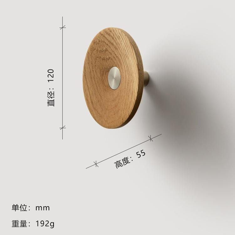 Goo-Ki 304 Stainless Steel + Red Oak / 120mm / 1 Pack Log & Stainless Steel Ornamental Handles - Oversized Knobs Entryway Clothes Hooks