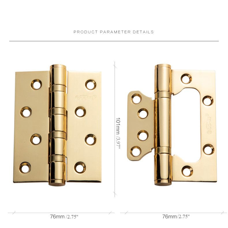 Goo-Ki 4-inch Ball Bearing Hinge Stainless Steel Gold Door Hinges Furniture Hardware