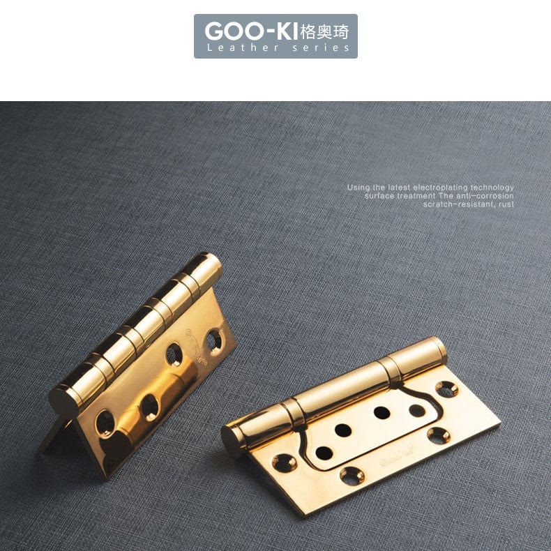 Goo-Ki 4-inch Ball Bearing Hinge Stainless Steel Gold Door Hinges Furniture Hardware