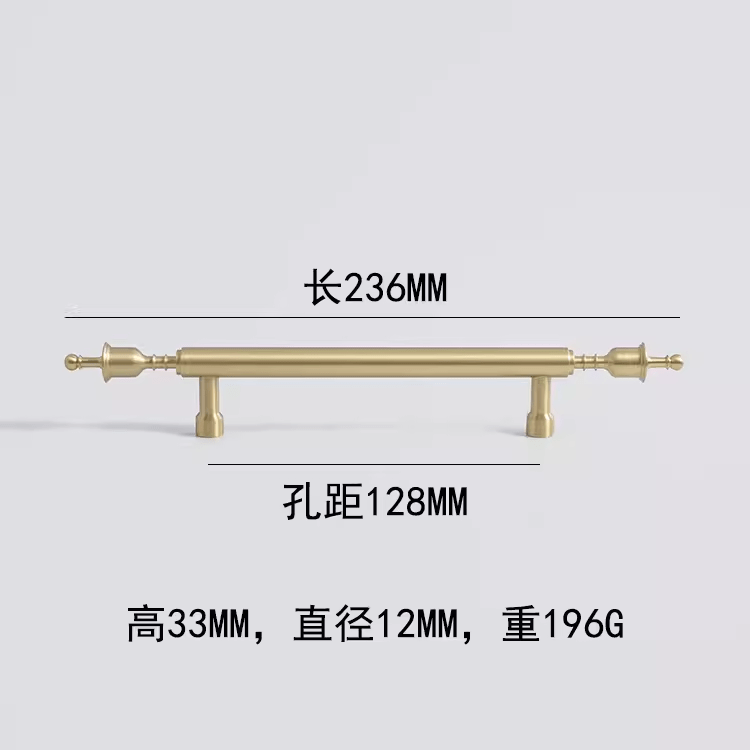 Goo-Ki 5'' Hole Center / 2 Pack French Light Luxury Long Cabinet Pull Closet Door Drawer Slim Brass Handle