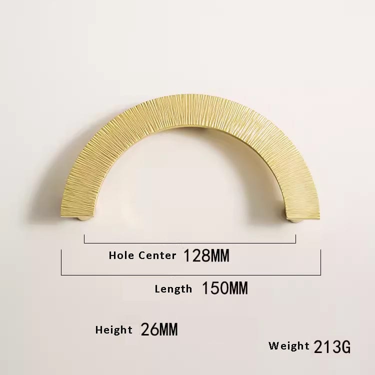 Goo-Ki 5'' Hole Center / 2 Pack Gold Semicircular Cabinet Pulls Hammerline Brass Pulls Handmade Drawer Knob