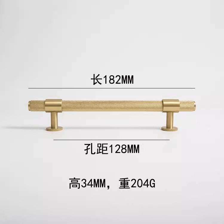 Goo-Ki 5'' Hole Center / 2 Pack Italian Style Knurled Closet Door Knob Cupboard Simple Gold Cabinet Pulls