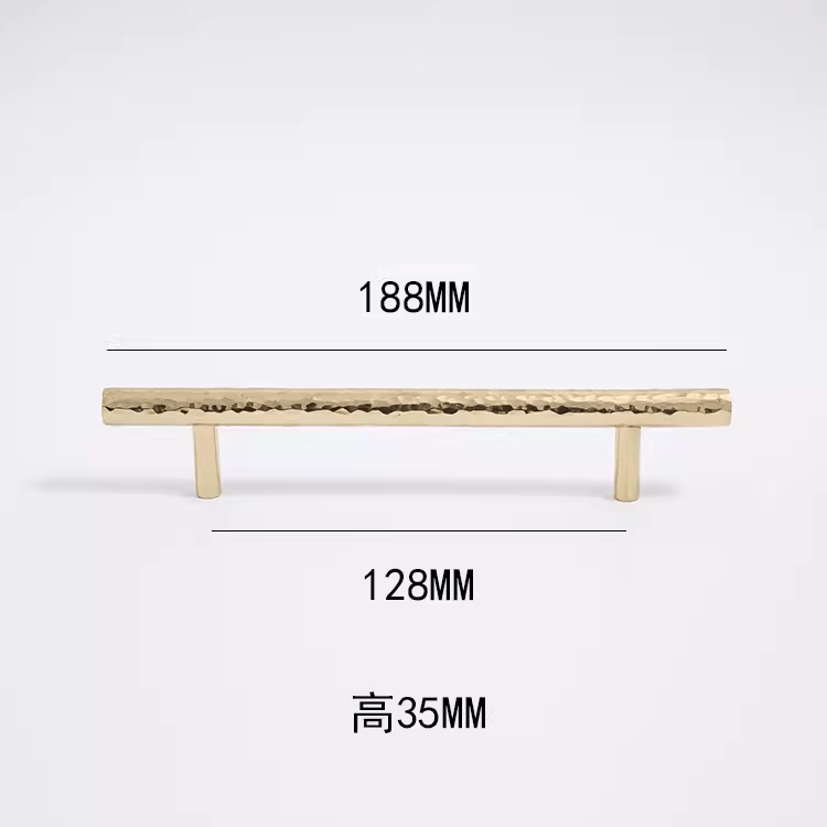 Goo-Ki 5'' Hole Center / 2 Pack Light Luxury Hammerline Brass Pulls Drawer Furniture Long Handle