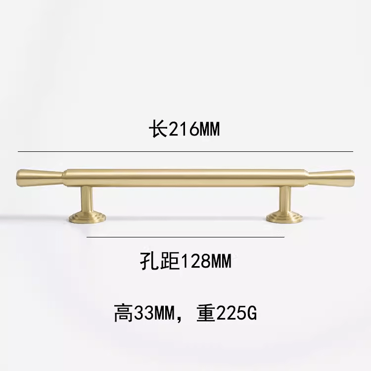 Goo-Ki 5'' Hole Center / 2 Pack Scandinavian Minimalist Cabinet Drawer Pull Light Luxury Gold Solid Brass Long Handle