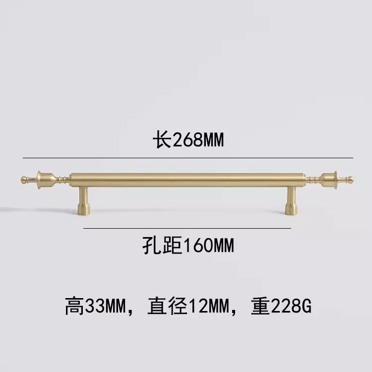 Goo-Ki 6.3'' Hole Center / 2 Pack French Light Luxury Long Cabinet Pull Closet Door Drawer Slim Brass Handle