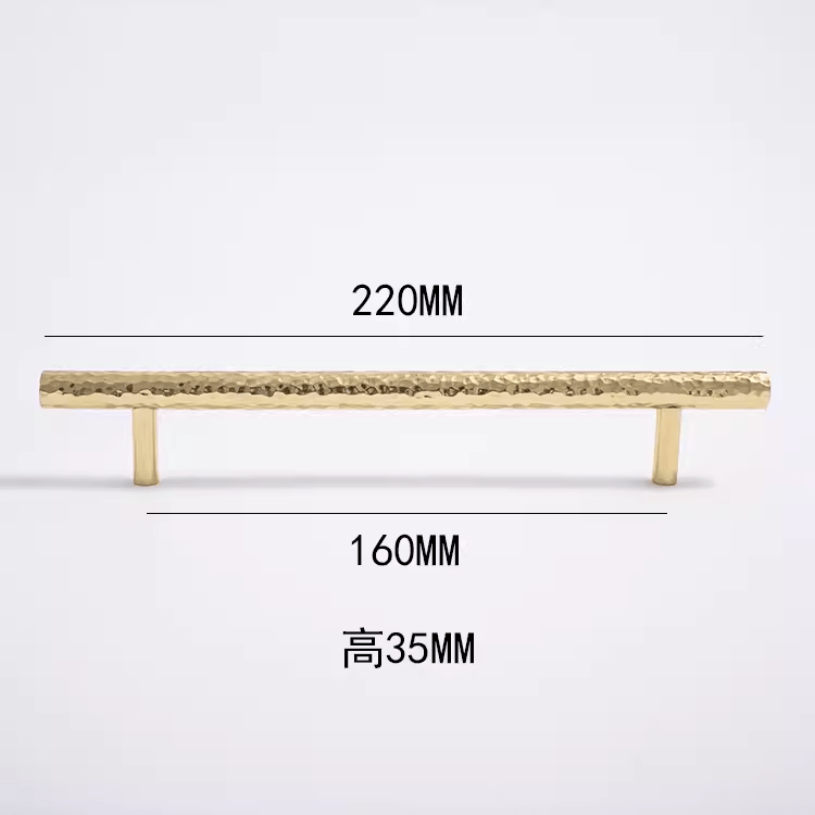 Goo-Ki 6.3'' Hole Center / 2 Pack Light Luxury Hammerline Brass Pulls Drawer Furniture Long Handle