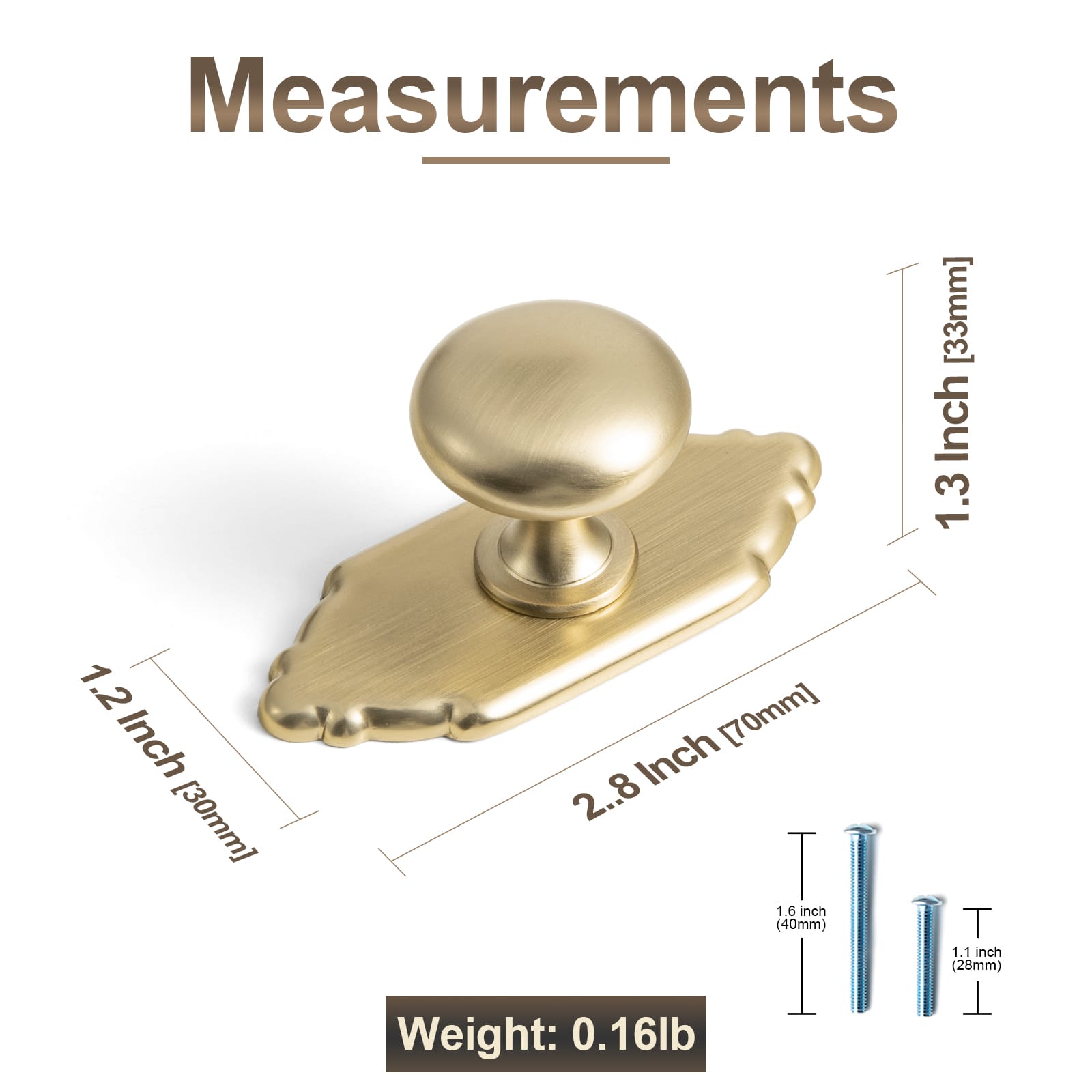 Goo-Ki 6 Pack Antique Brass Zinc Alloy Cabinet Knob with Back Plate Single Hole Center Cabinet Hardware for Bedroom Kitchen