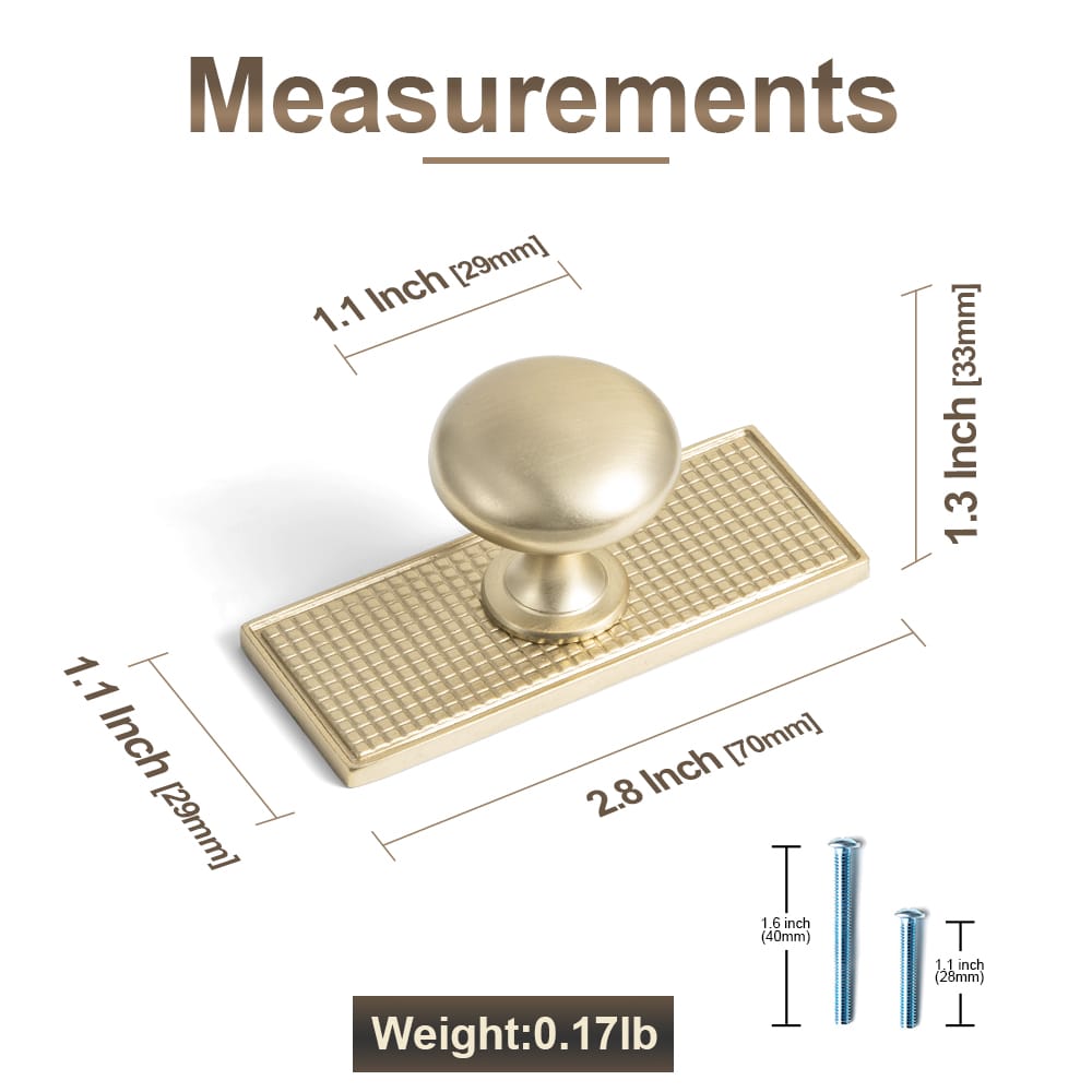 Goo-Ki 6 Pack Antique Brass Zinc Alloy Cabinet Knob with Back Plate Single Hole Center Cabinet Hardware for Bedroom Kitchen