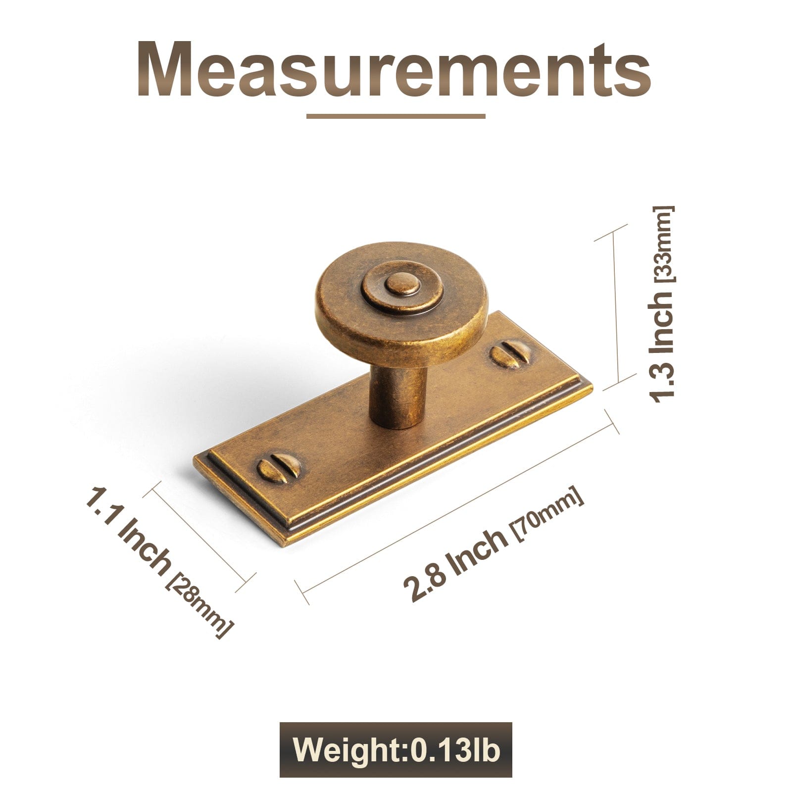 Goo-Ki 6 Pack Assorted Shaped Zinc Alloy Cabinet Hardware - Knobs and Back Plates for Stylish Furniture