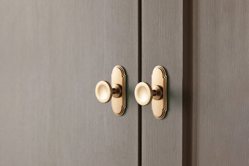 Goo-Ki 6 Pack Assorted Shaped Zinc Alloy Cabinet Hardware - Knobs and Back Plates for Stylish Furniture