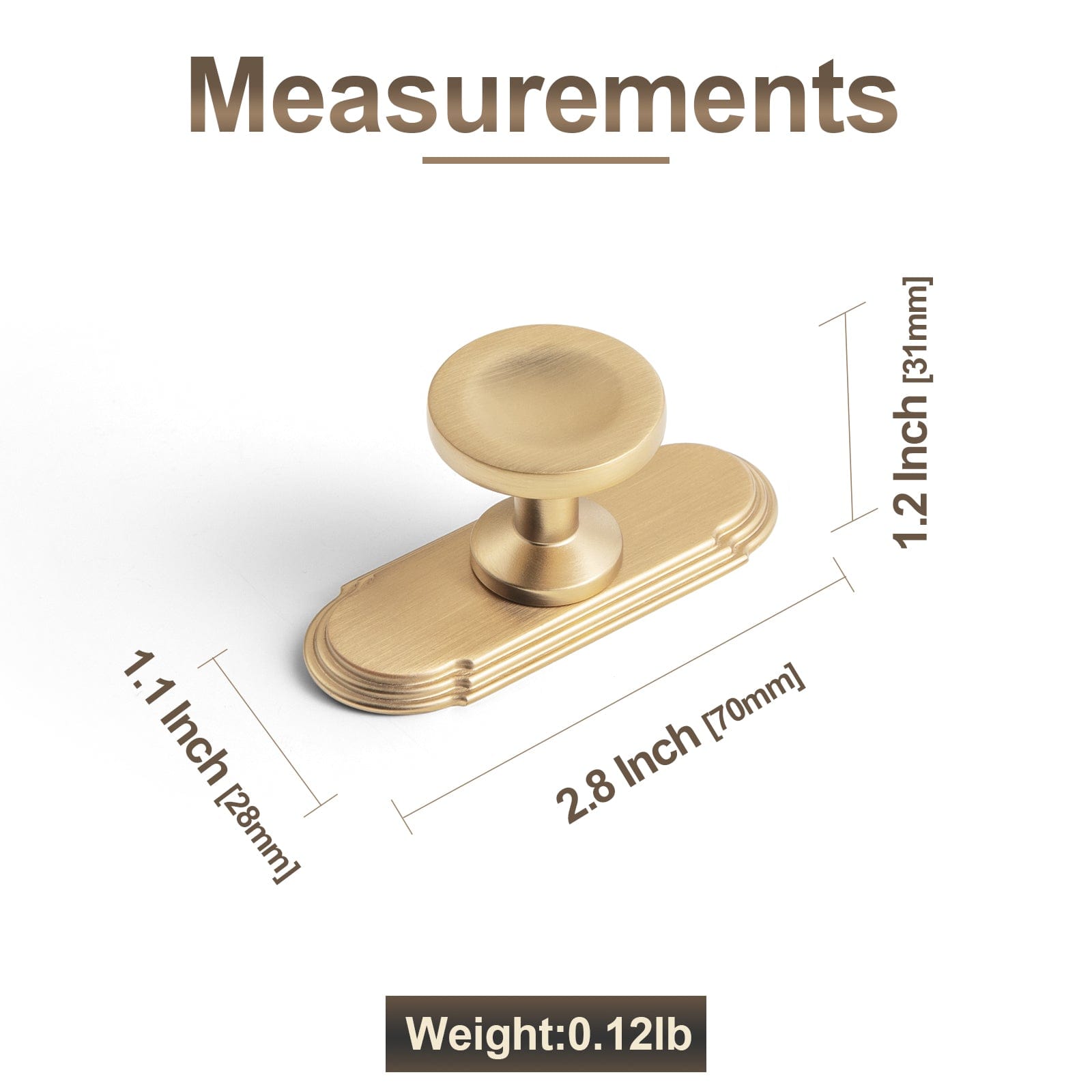 Goo-Ki 6 Pack Assorted Shaped Zinc Alloy Cabinet Hardware - Knobs and Back Plates for Stylish Furniture