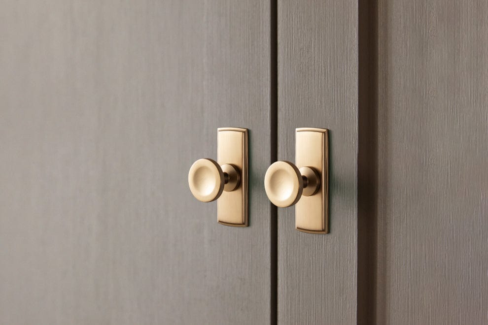 Goo-Ki 6 Pack Assorted Shaped Zinc Alloy Cabinet Hardware - Knobs and Back Plates for Stylish Furniture