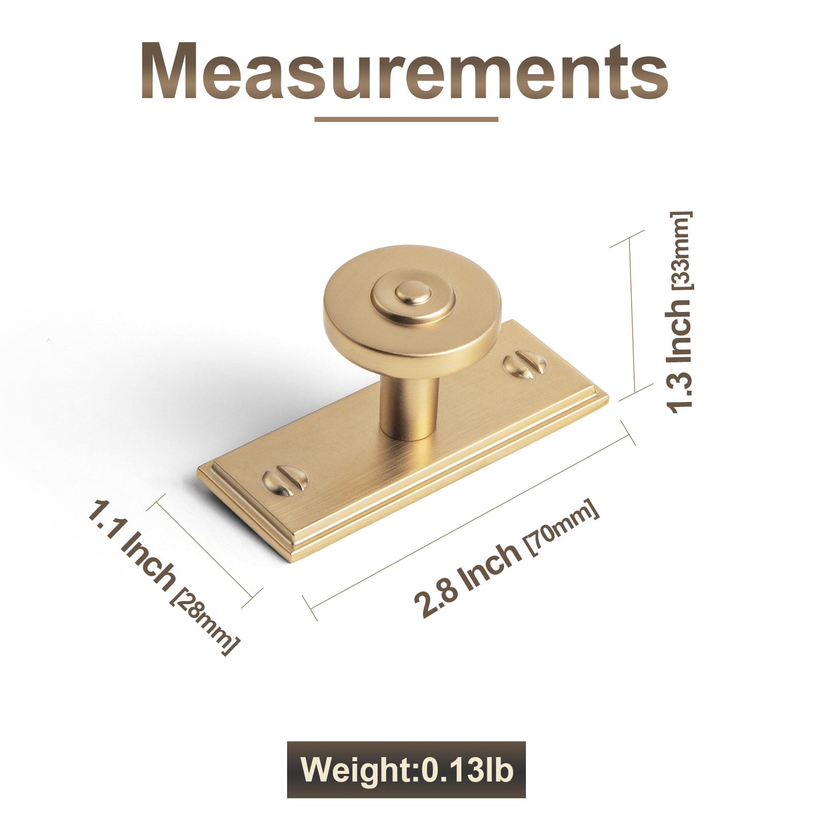 Goo-Ki 6 Pack Assorted Shaped Zinc Alloy Cabinet Hardware - Knobs and Back Plates for Stylish Furniture
