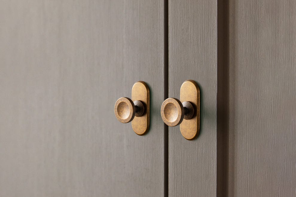 Goo-Ki 6 Pack Assorted Shaped Zinc Alloy Cabinet Hardware - Knobs and Back Plates for Stylish Furniture