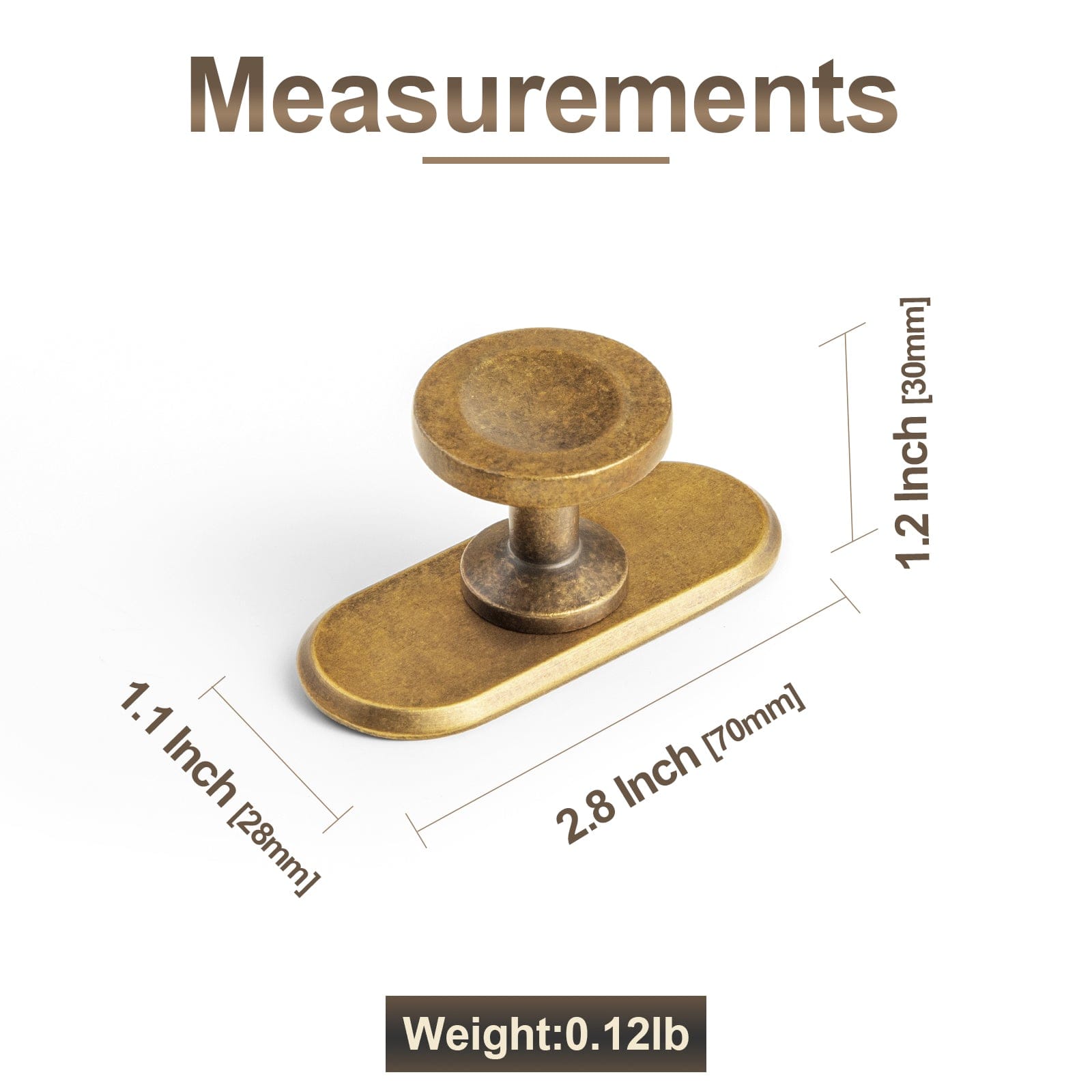 Goo-Ki 6 Pack Assorted Shaped Zinc Alloy Cabinet Hardware - Knobs and Back Plates for Stylish Furniture