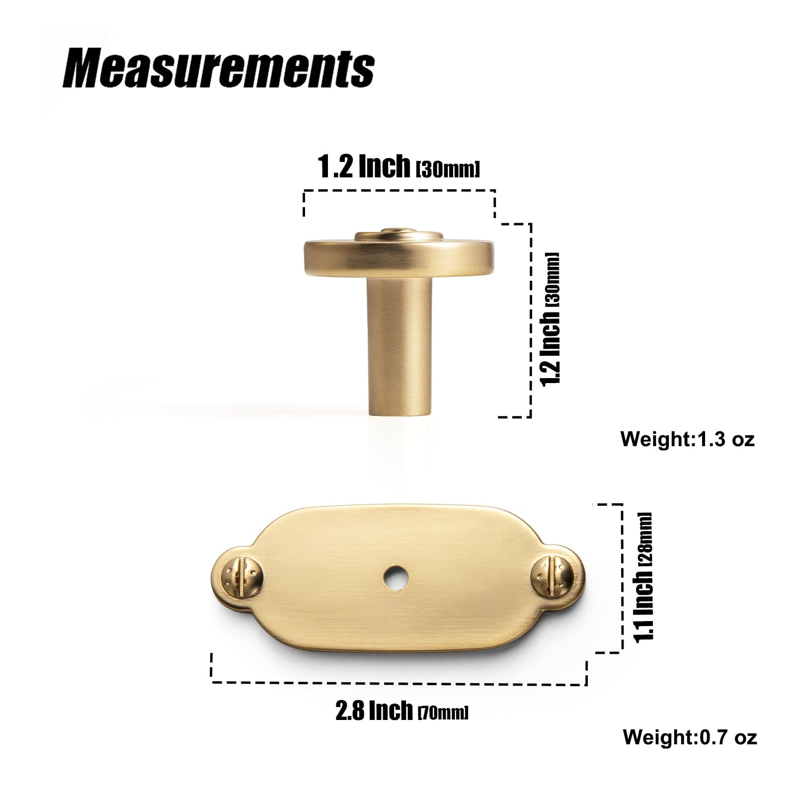 Goo-Ki 6 Pack Assorted Shaped Zinc Alloy Cabinet Hardware - Knobs and Back Plates for Stylish Furniture