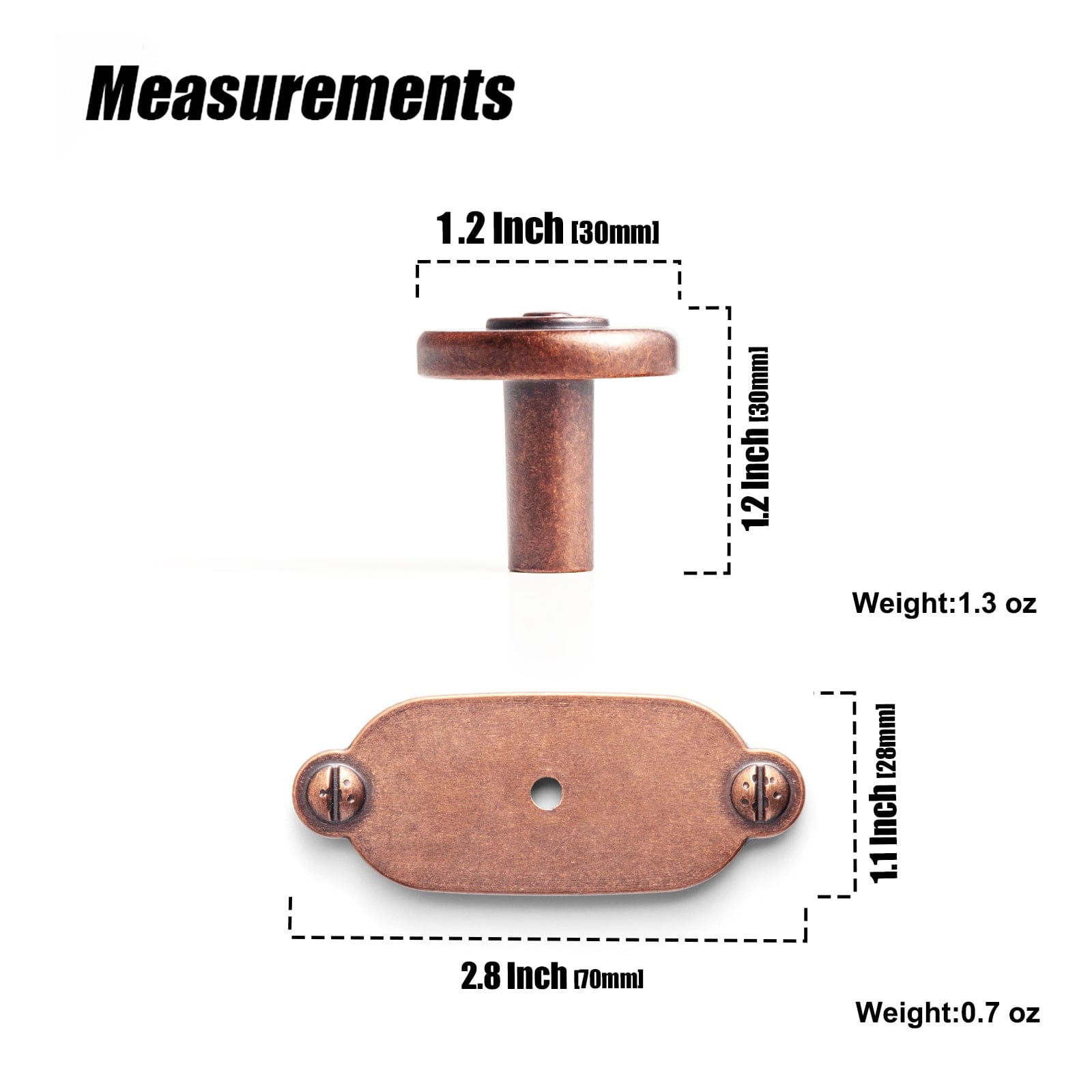 Goo-Ki 6 Pack Assorted Shaped Zinc Alloy Cabinet Hardware - Knobs and Back Plates for Stylish Furniture