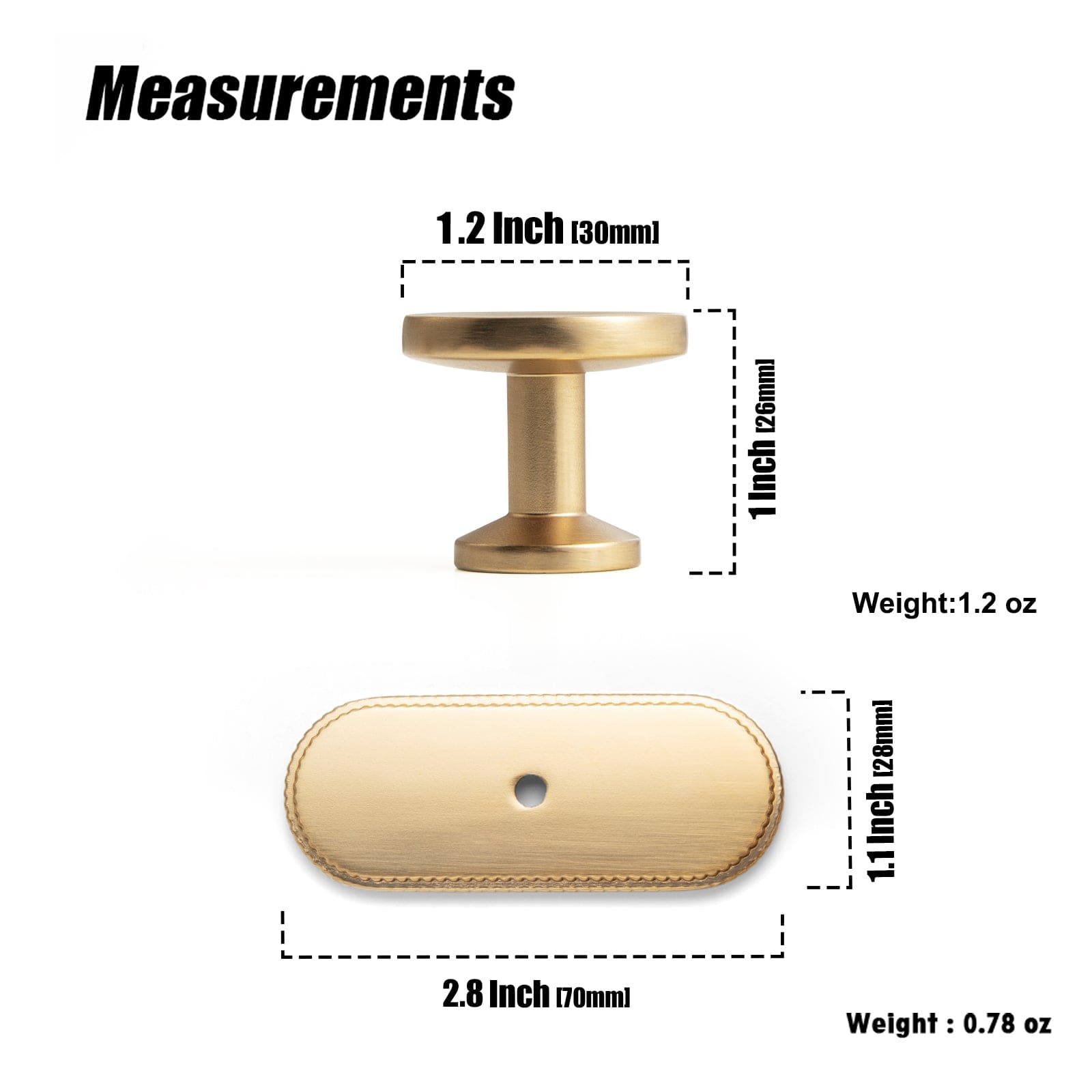 Goo-Ki 6 Pack Assorted Shaped Zinc Alloy Cabinet Hardware - Knobs and Back Plates for Stylish Furniture
