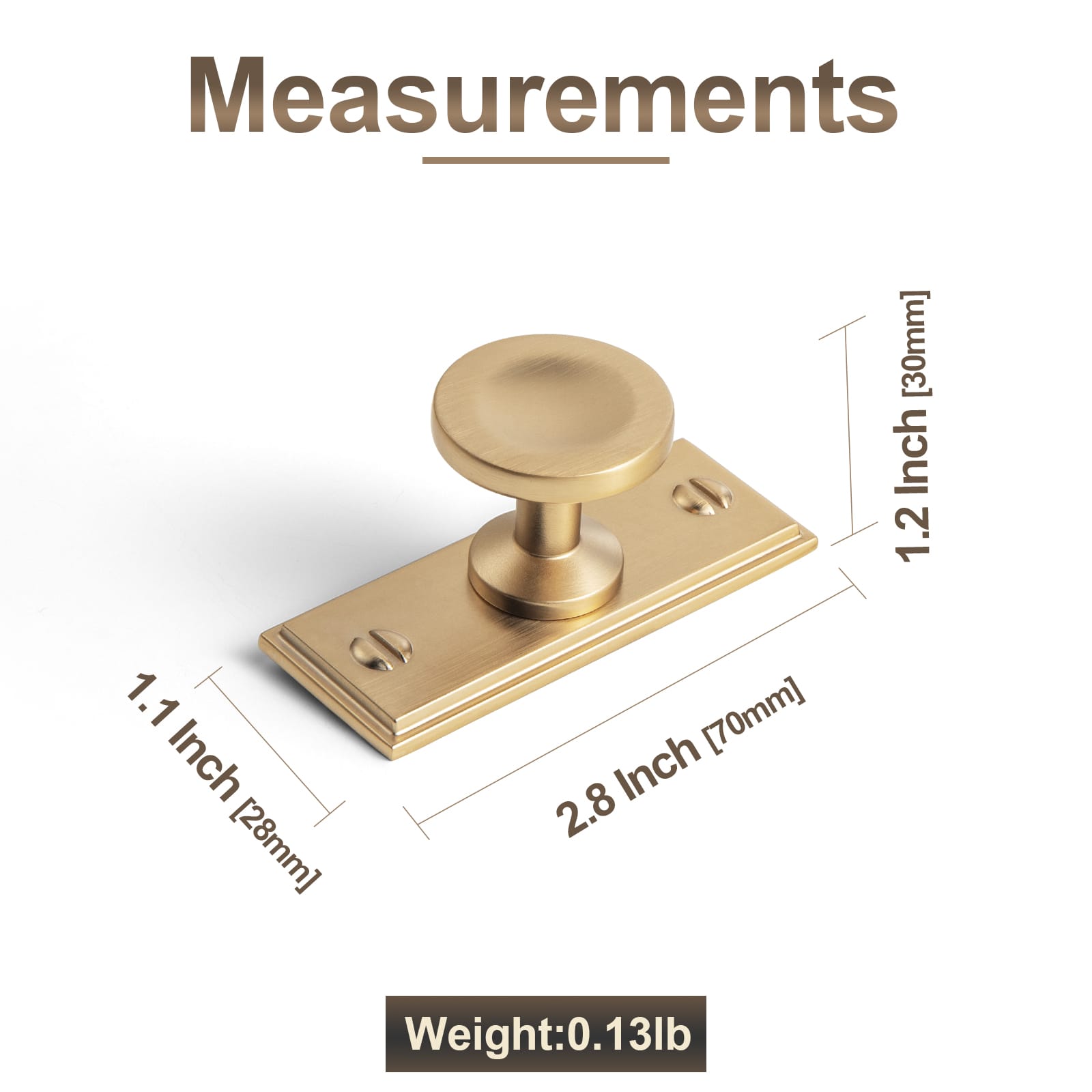 Goo-Ki 6 Pack Assorted Shaped Zinc Alloy Cabinet Hardware - Knobs and Back Plates for Stylish Furniture