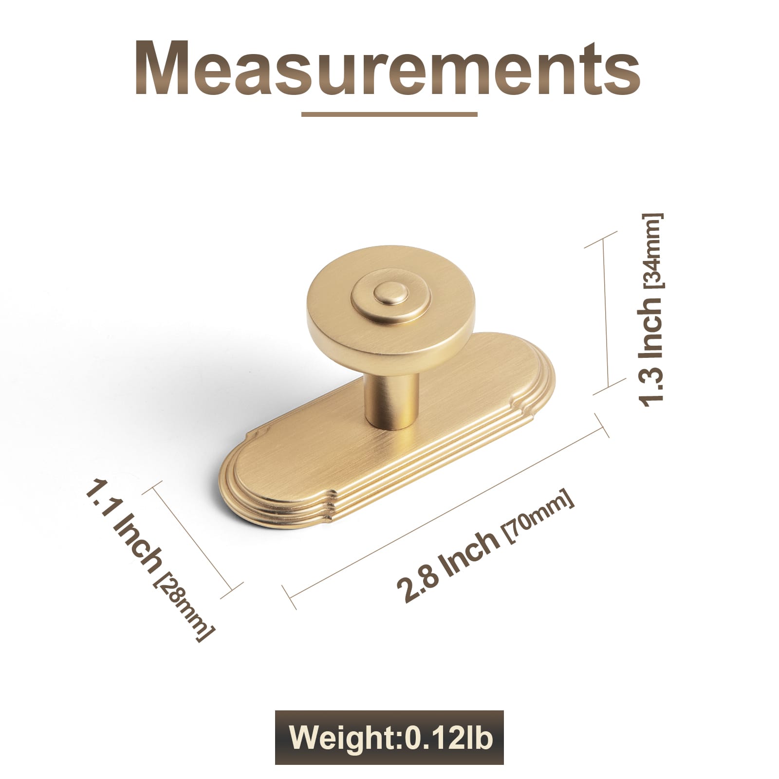 Goo-Ki 6 Pack Assorted Shaped Zinc Alloy Cabinet Hardware - Knobs and Back Plates for Stylish Furniture