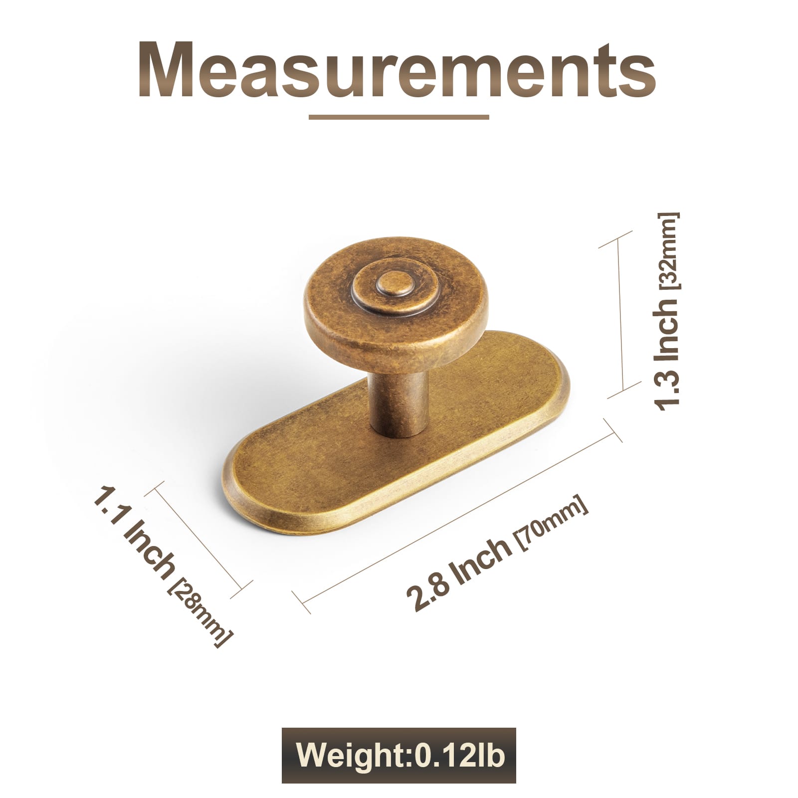 Goo-Ki 6 Pack Assorted Shaped Zinc Alloy Cabinet Hardware - Knobs and Back Plates for Stylish Furniture