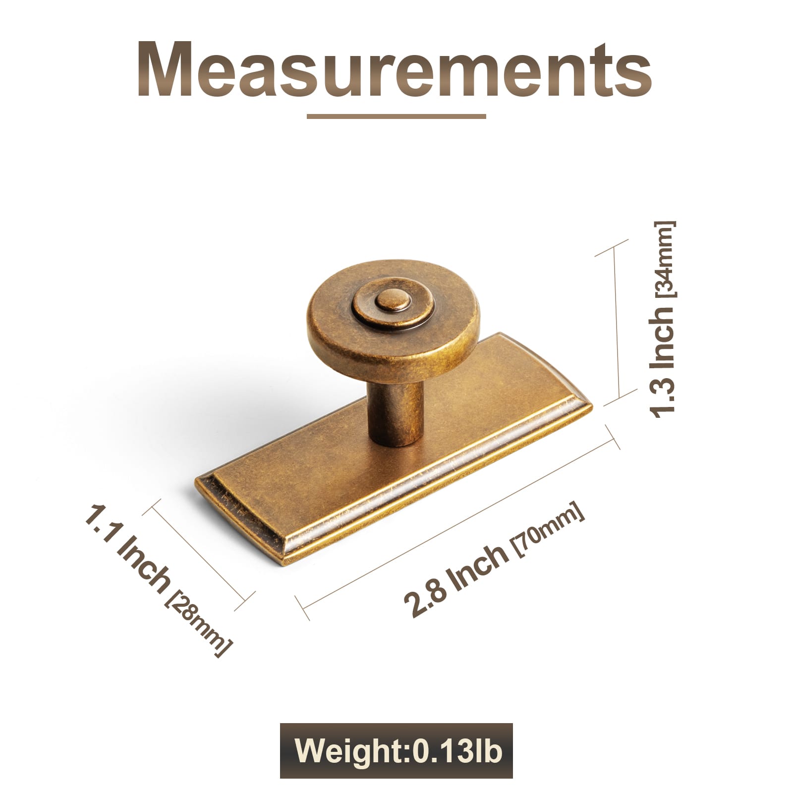 Goo-Ki 6 Pack Assorted Shaped Zinc Alloy Cabinet Hardware - Knobs and Back Plates for Stylish Furniture