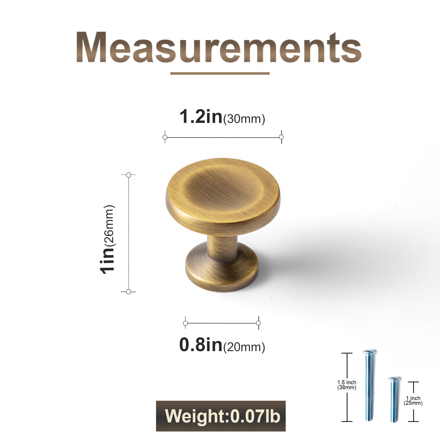 Goo-Ki 6 Pack Assorted Shaped Zinc Alloy Cabinet Hardware - Knobs and Back Plates for Stylish Furniture