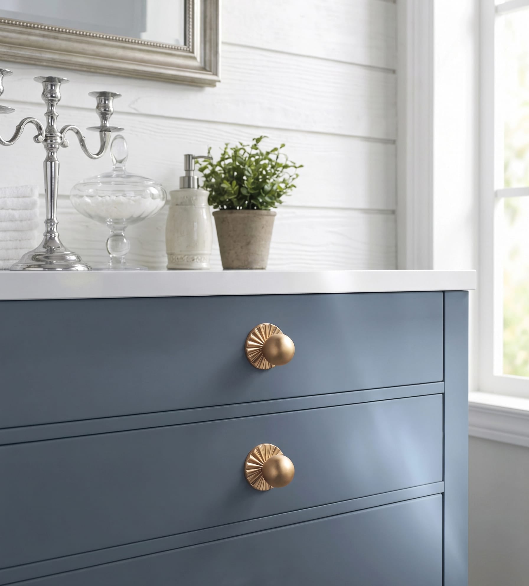 Goo-Ki 6 Pack Round Cabinet Knobs with Decorative Back Plate Zinc Alloy Cabinet Hardware for Kitchen