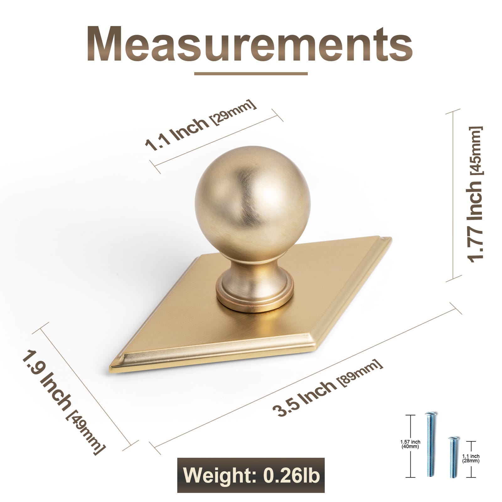 Goo-Ki 6 Pack Stylish Zinc Alloy Cabinet Knobs Classic Round Design Durable Cabinet Handles