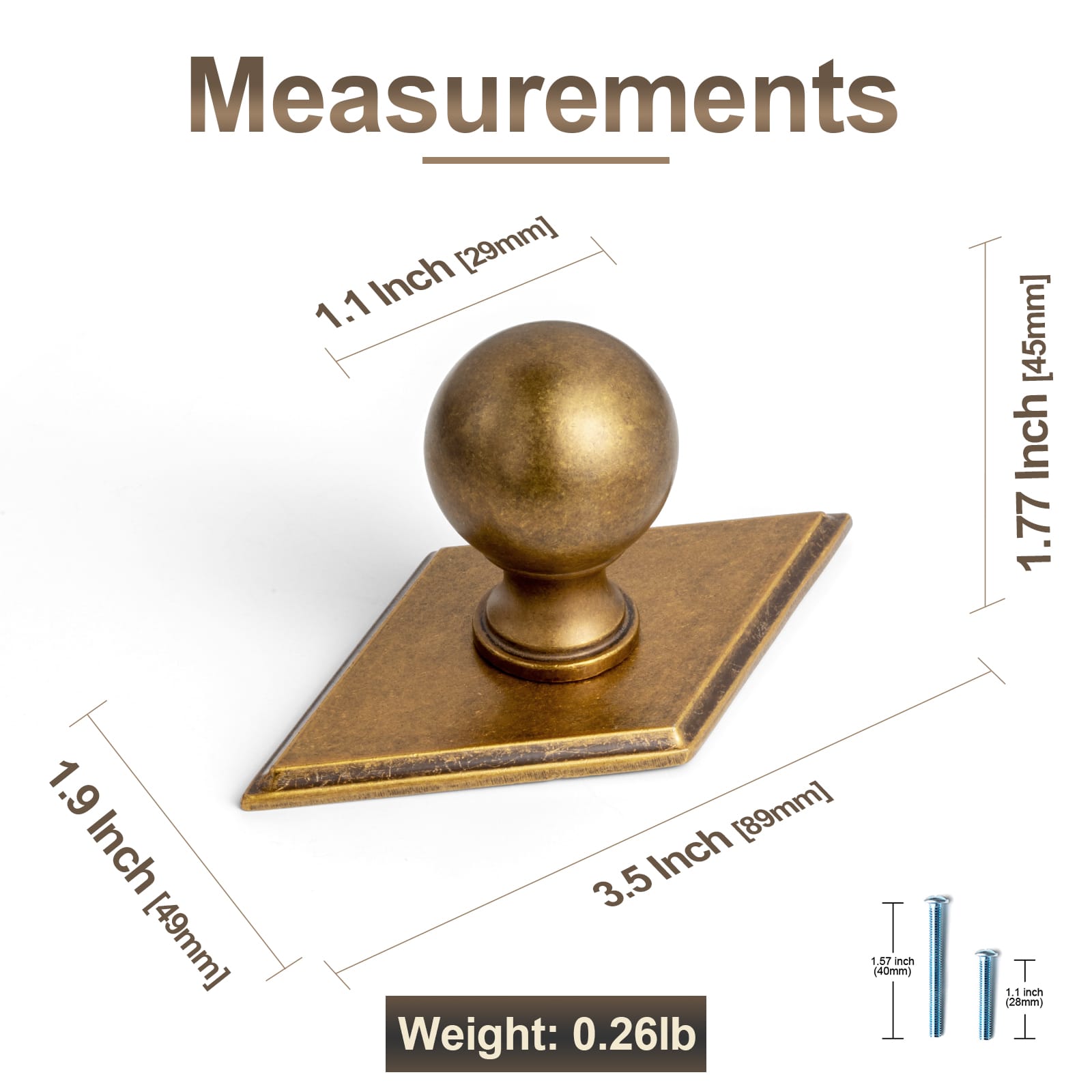 Goo-Ki 6 Pack Stylish Zinc Alloy Cabinet Knobs Classic Round Design Durable Cabinet Handles