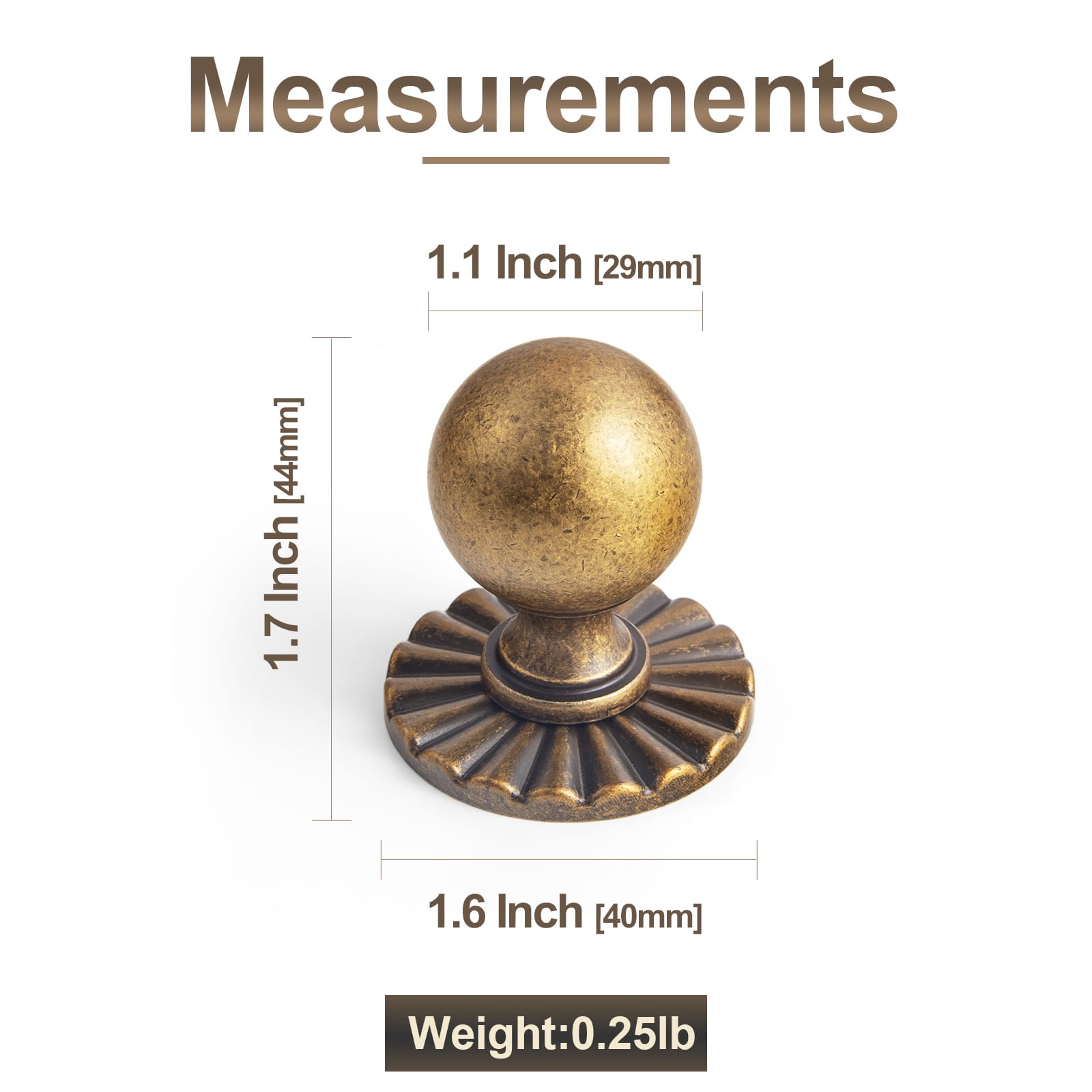 Goo-Ki 6 Pack Stylish Zinc Alloy Cabinet Knobs Classic Round Design Durable Cabinet Handles