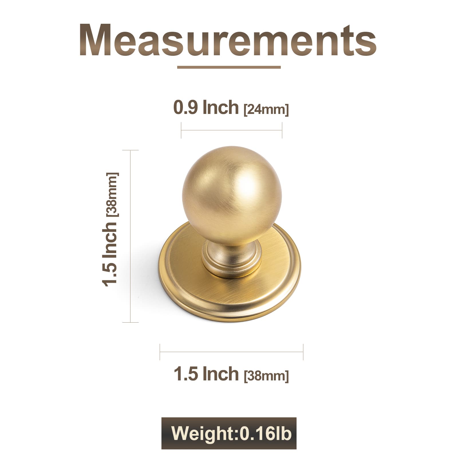 Goo-Ki 6 Pack Stylish Zinc Alloy Cabinet Knobs Classic Round Design Durable Cabinet Handles