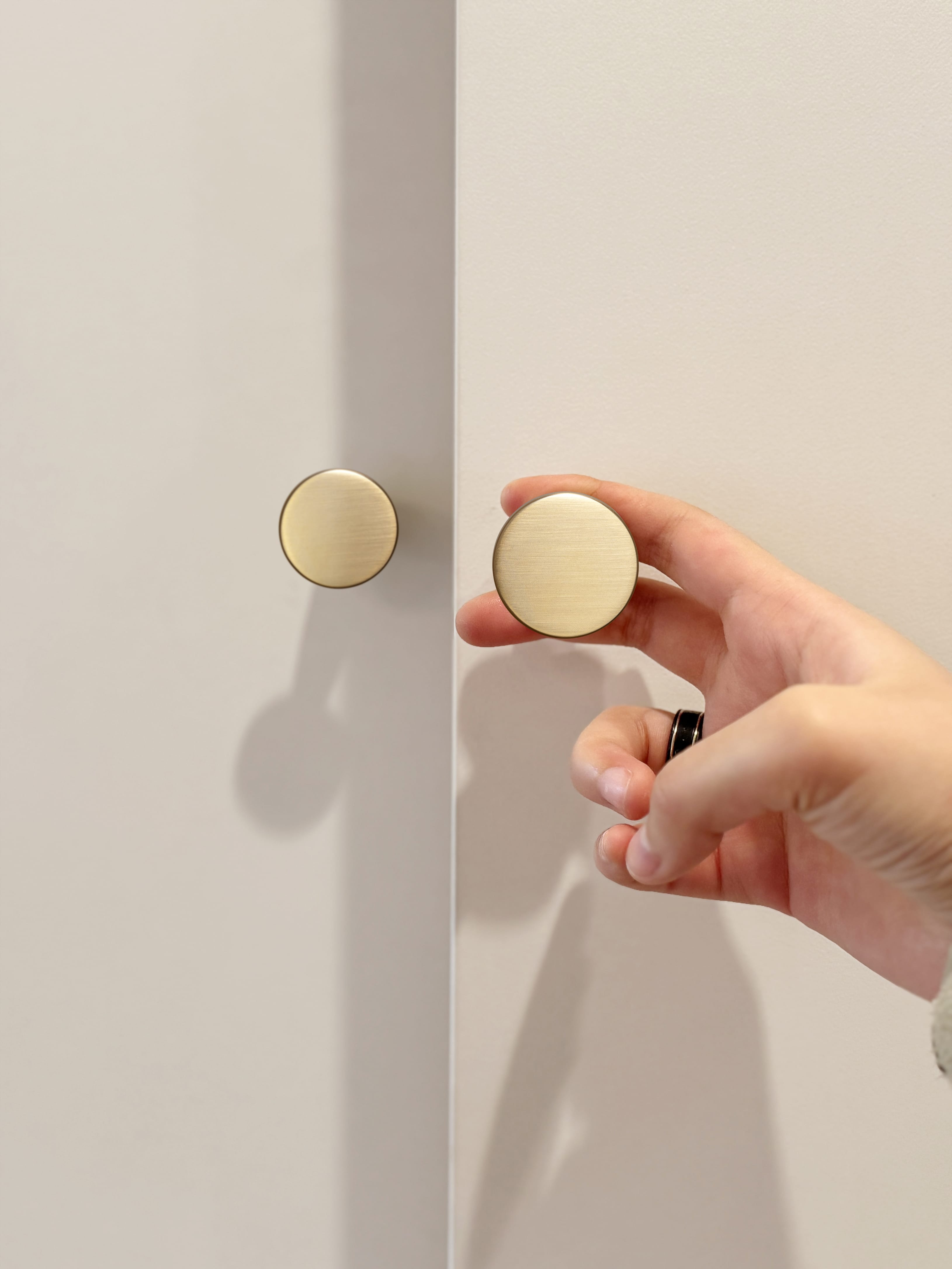 Goo-Ki 6 Pack Vintage Brass Zinc Alloy Cabinet Knob with Back Plate Single Hole Center Kitchen Hardware