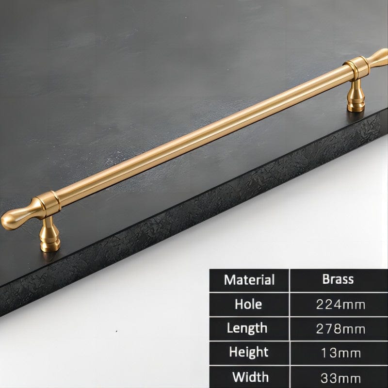 Goo-Ki 8.8'' Hole Center French Style Cabinet Handles Elegant Drawer Pulls Solid Brass Kitchen Hardware 1 PCS