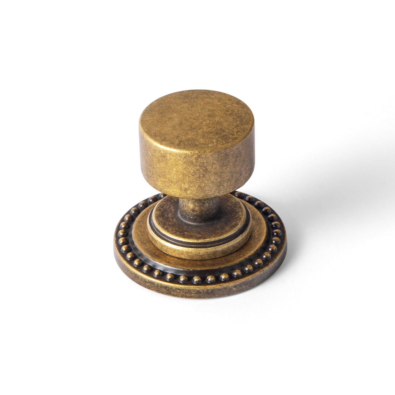 Goo-Ki 9588 / Knob With Back Plate A / 6 Pack Antique Brass Cabinet Knobs with Round Back Plate Vintage Drawer Hardware Handles for Bedroom