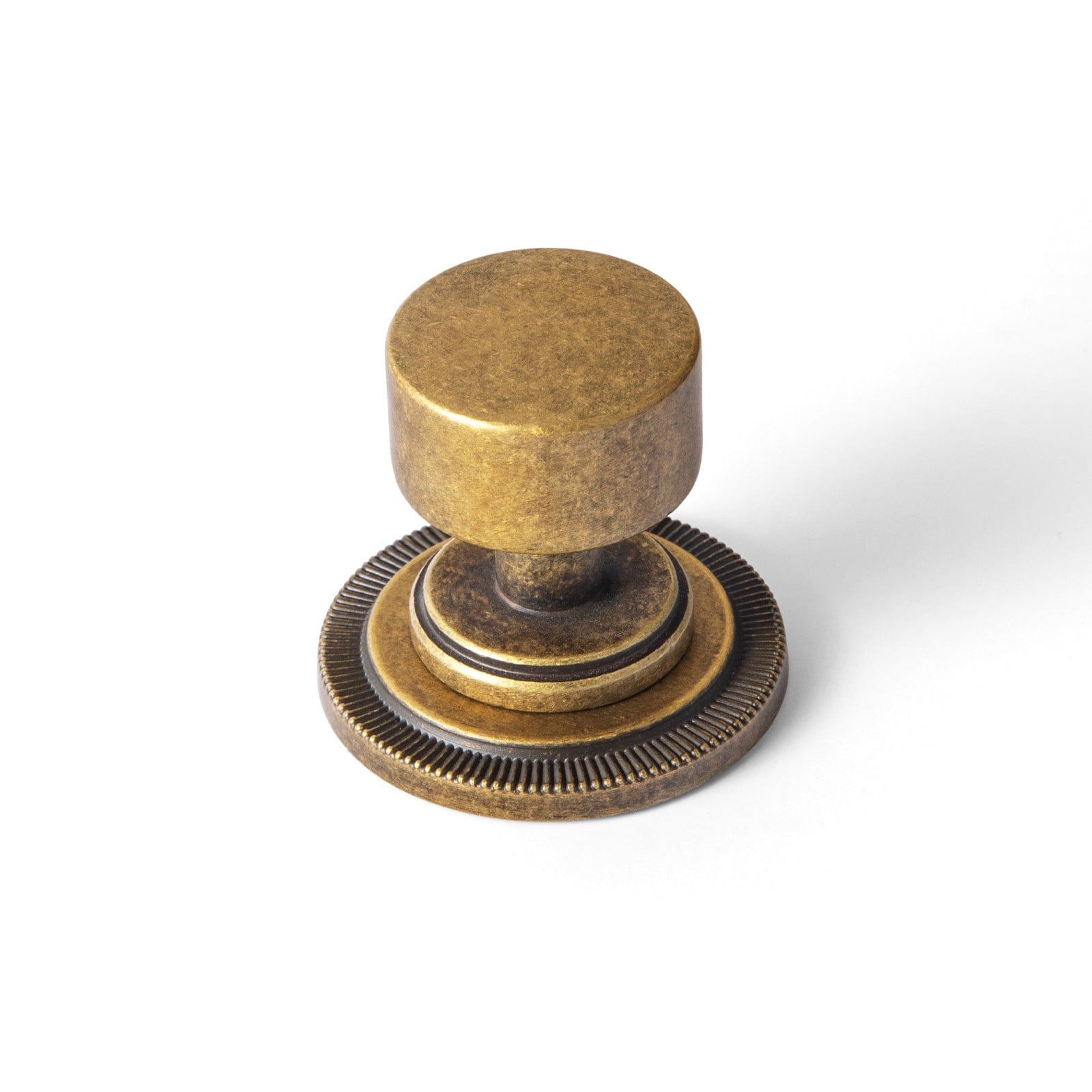 Goo-Ki 9588 / Knob With Back Plate B / 6 Pack Antique Brass Cabinet Knobs with Round Back Plate Vintage Drawer Hardware Handles for Bedroom