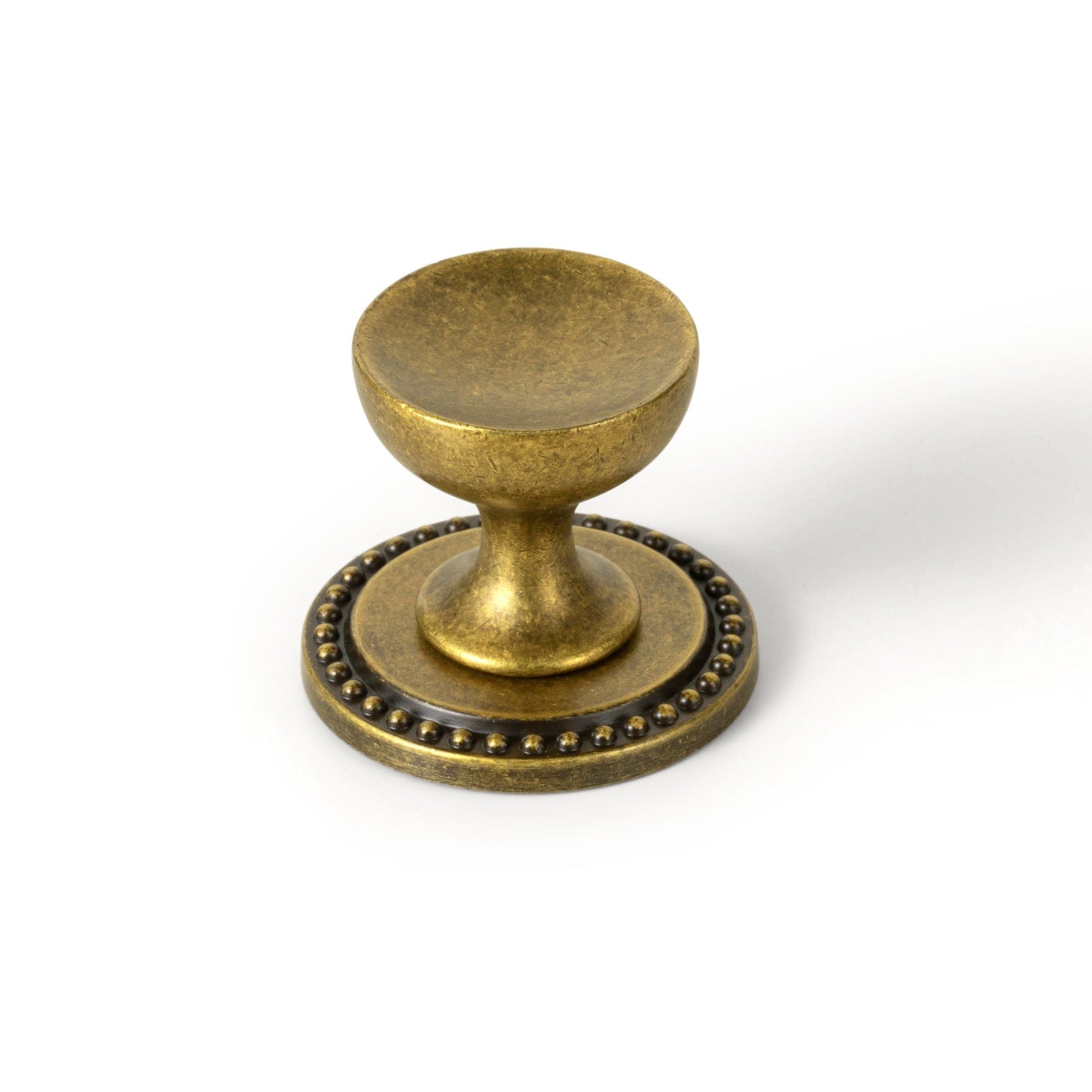 Goo-Ki 9609 / Knob With Back Plate A / 6 Pack Antique Brass Cabinet Knobs with Round Back Plate Vintage Drawer Hardware Handles for Bedroom